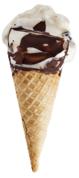 Chocolate dipped rolled ice cream cone